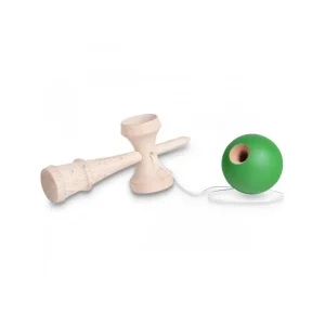 Kendama BS Toys din Lemn – Bilă Verde, Joc Tradițional Japonez