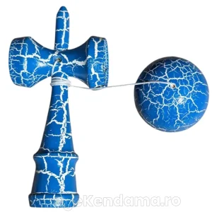 Kendama Cracked Albastru 18 cm – Model din Lemn cu Design Crapat