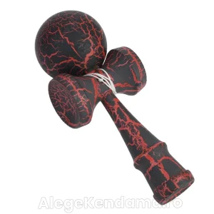 Kendama Cracked Negru 18 cm – Model din Lemn cu Design Crapat