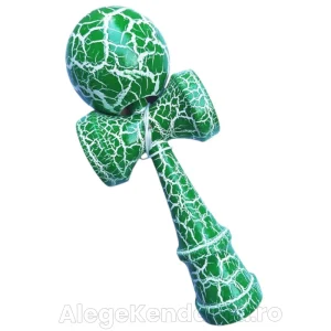 Kendama Cracked Verde 18 cm – Model din Lemn cu Design Crapat