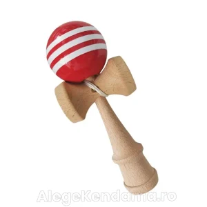 Kendama Profesională 87KD Vișiniu Metalizat – Bilă din Lemn