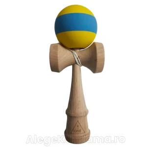 Kendama Profesională Galben/Albastru – Bilă cu Strat de Silicon