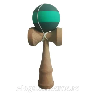 Kendama Profesională 27KD Verde Închis – Bilă cu Strat de Silicon